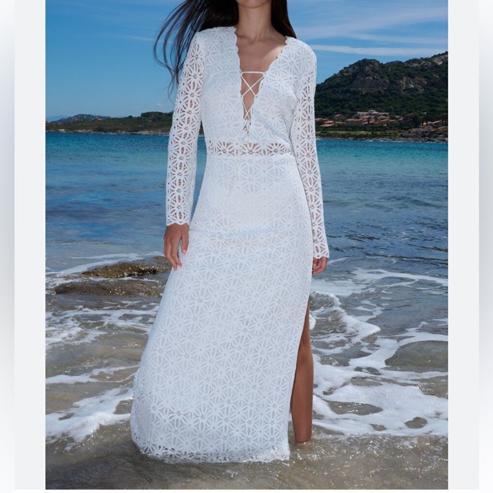The Kooples White Long Sleeve Dress